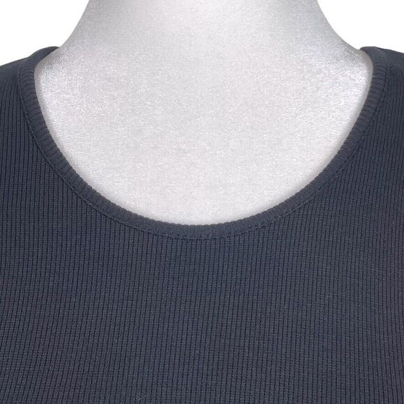 Marine Layer Lexi Rib Long Sleeve Midi Dress Black Size Medium - Picture 8 of 16